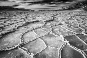 Badwater Basin in black and white